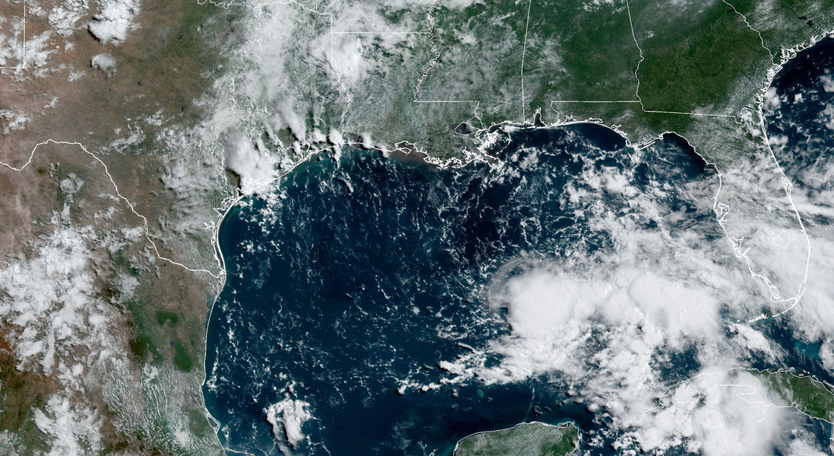 Tropical depression in the Gulf of Mexico