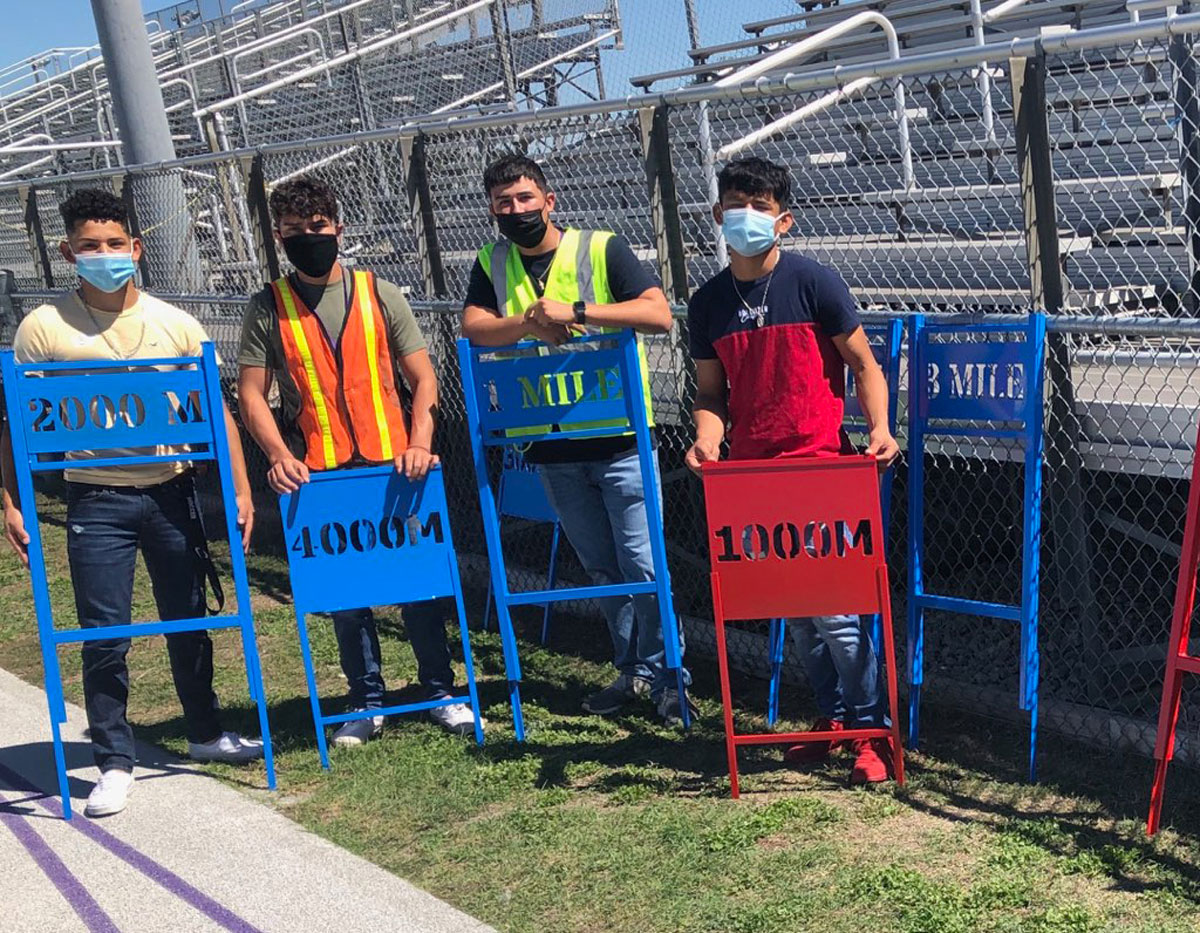 Marble Falls High School construction trades students