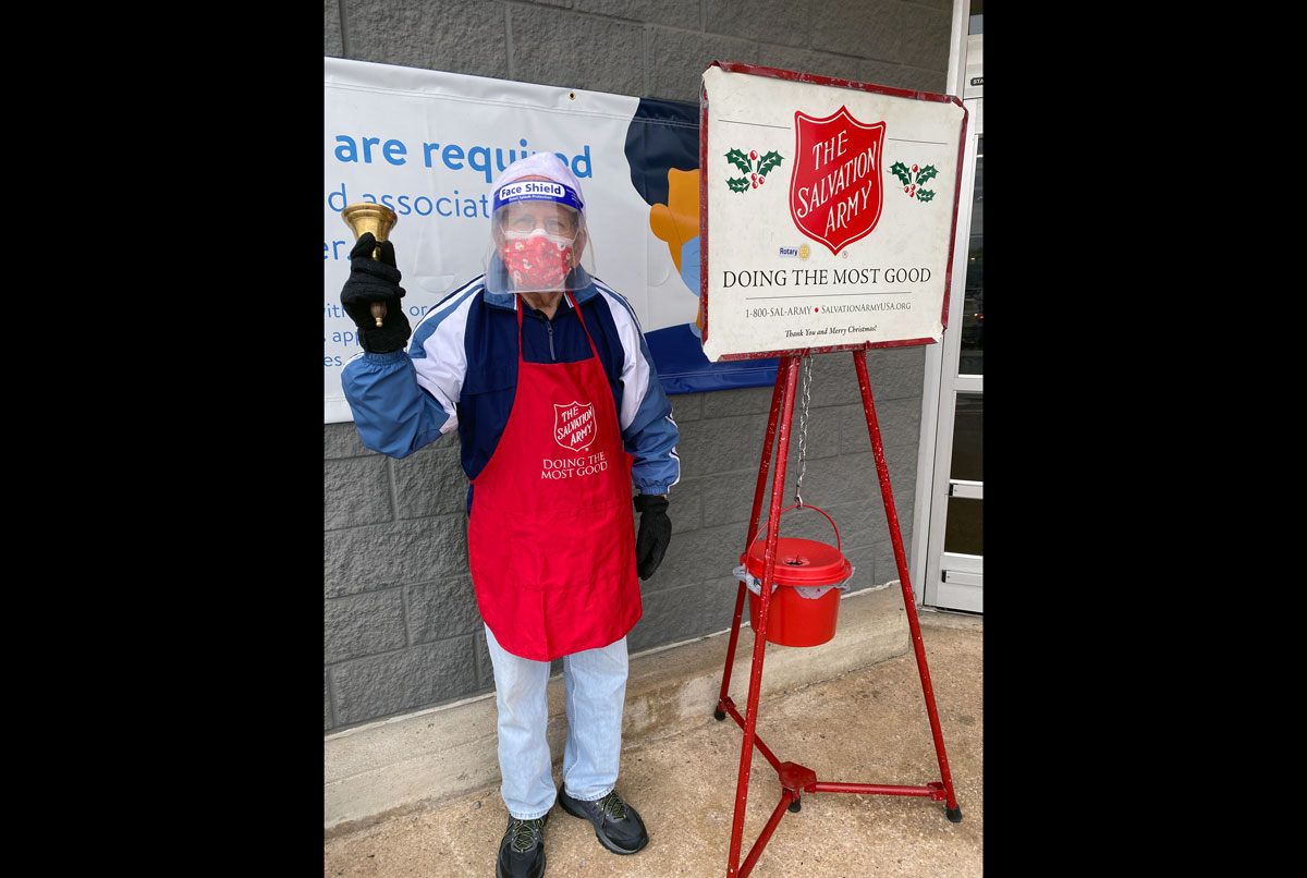 Rotary Club ringing bells for Salvation Army