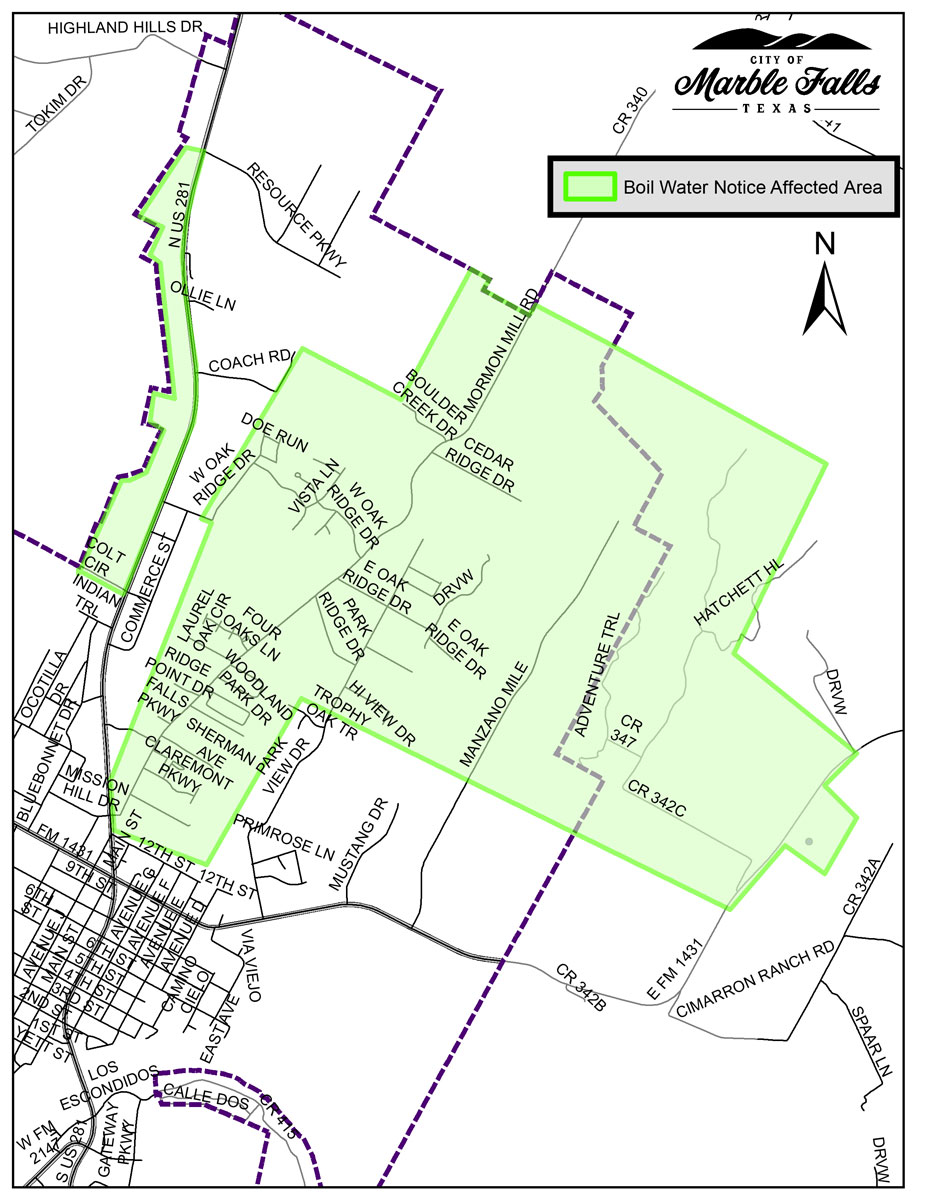 Marble Falls boil water notice