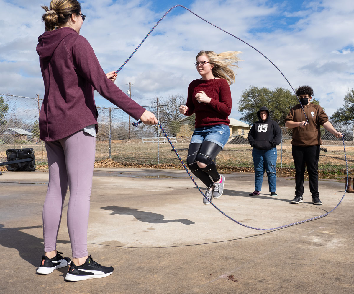 Jump rope club at Kingsland School