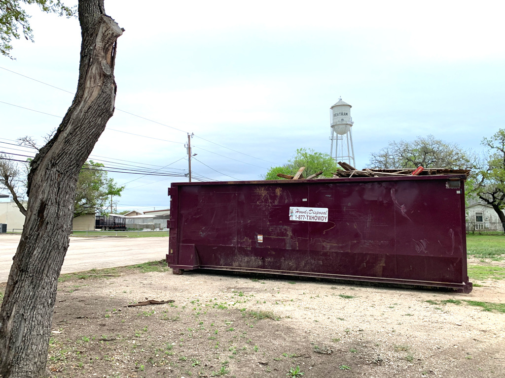 Dumpster for Bertram storm debris