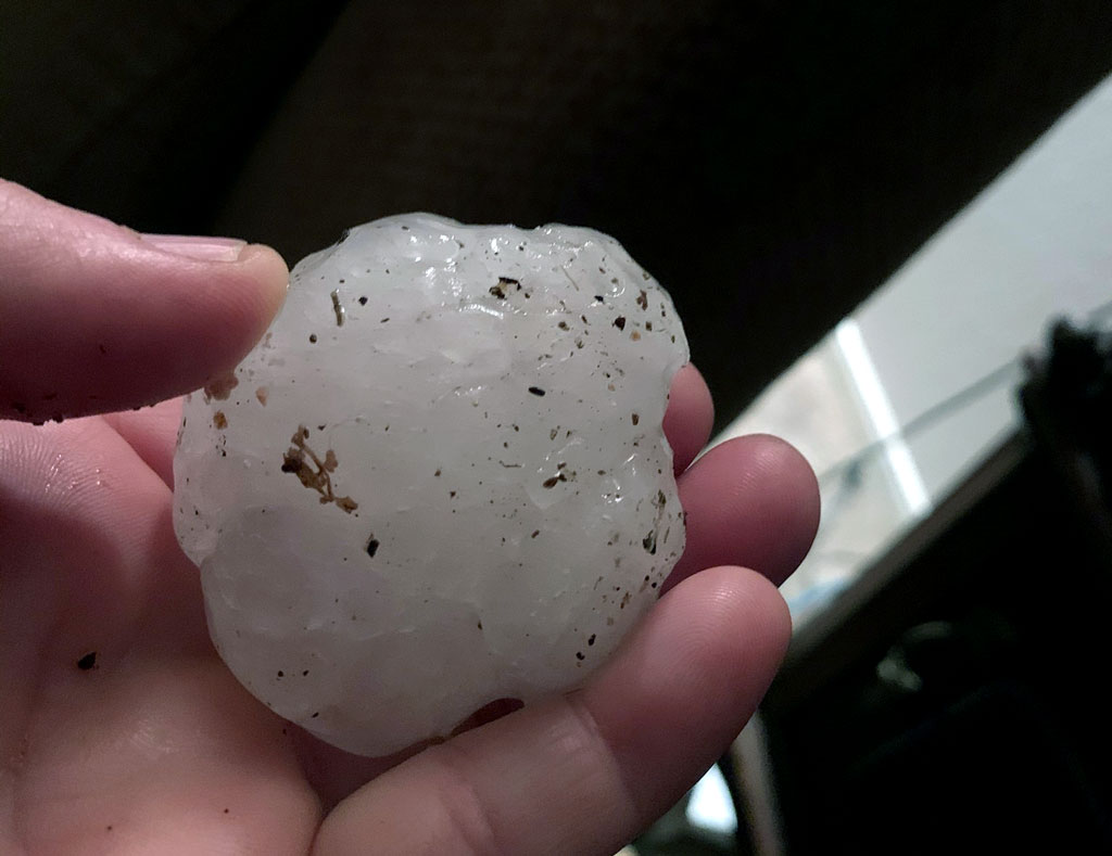 Large hail falls in Burnet County on March 23, 2021