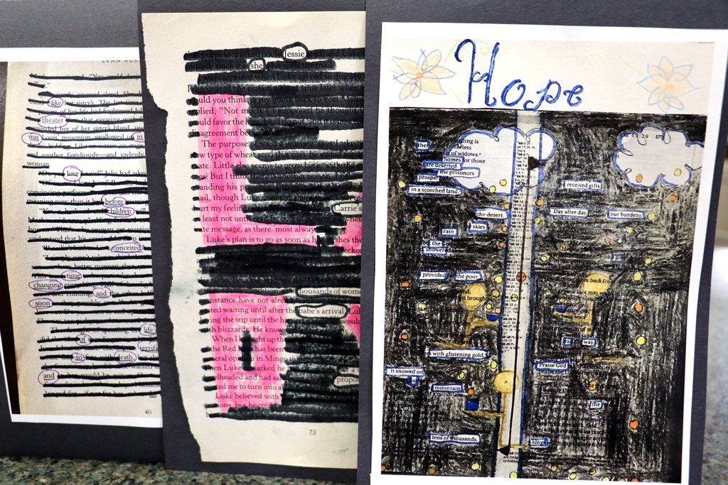 Burnet library blackout poetry contest