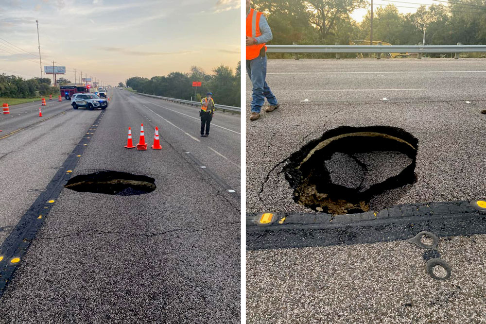 Sinkhole on U.S. 281