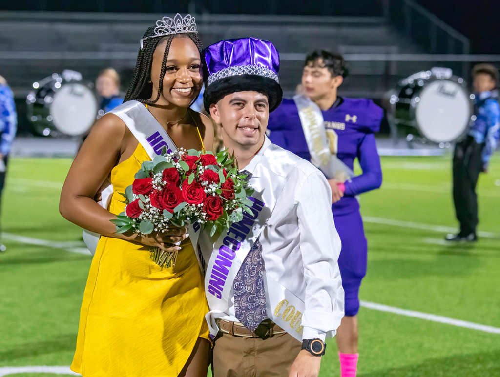 Marble Falls High School homecoming queen and king Gia Lemon and J.J. Tellez