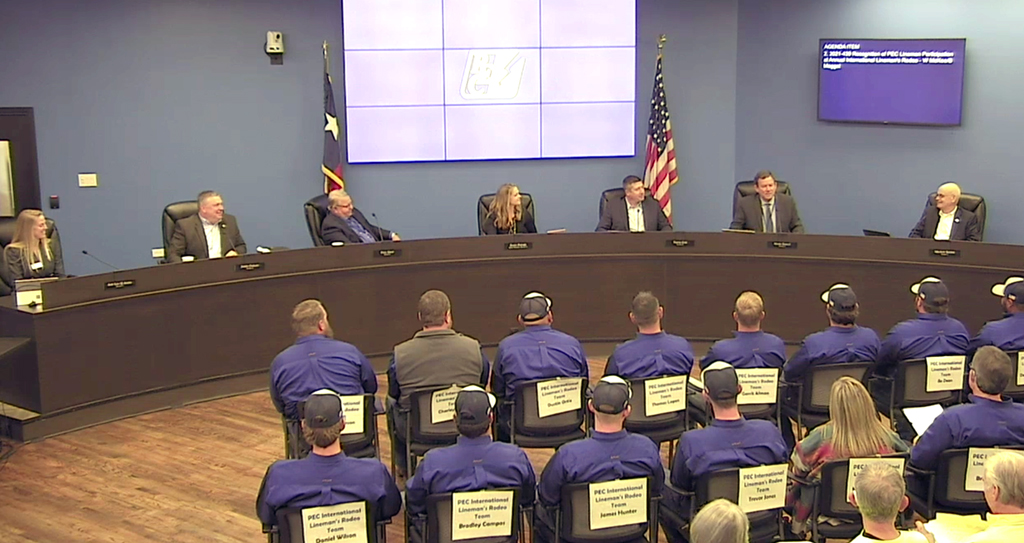 Pedernales Electric Cooperative Board of Directors congratulates linemen rodeo participants