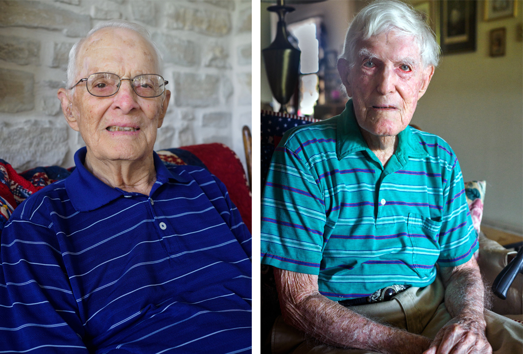 World War II veterans Art Strickland and John Hughes, both of Meadowlakes