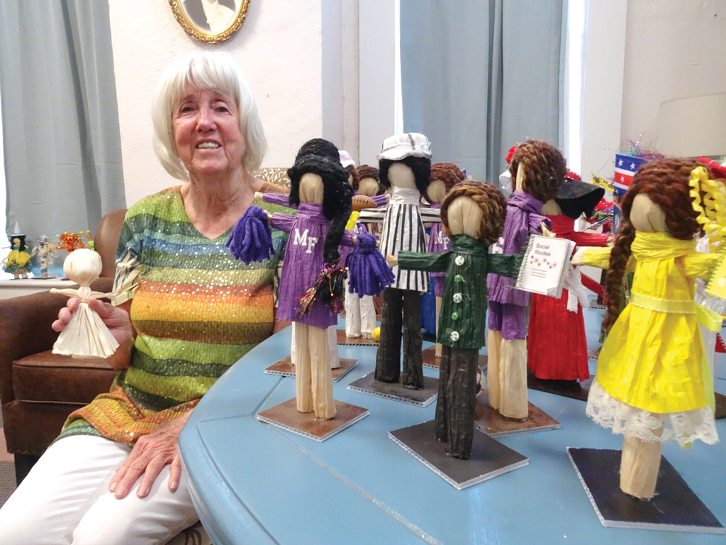 Sharon Spencer and her cornhusk dolls