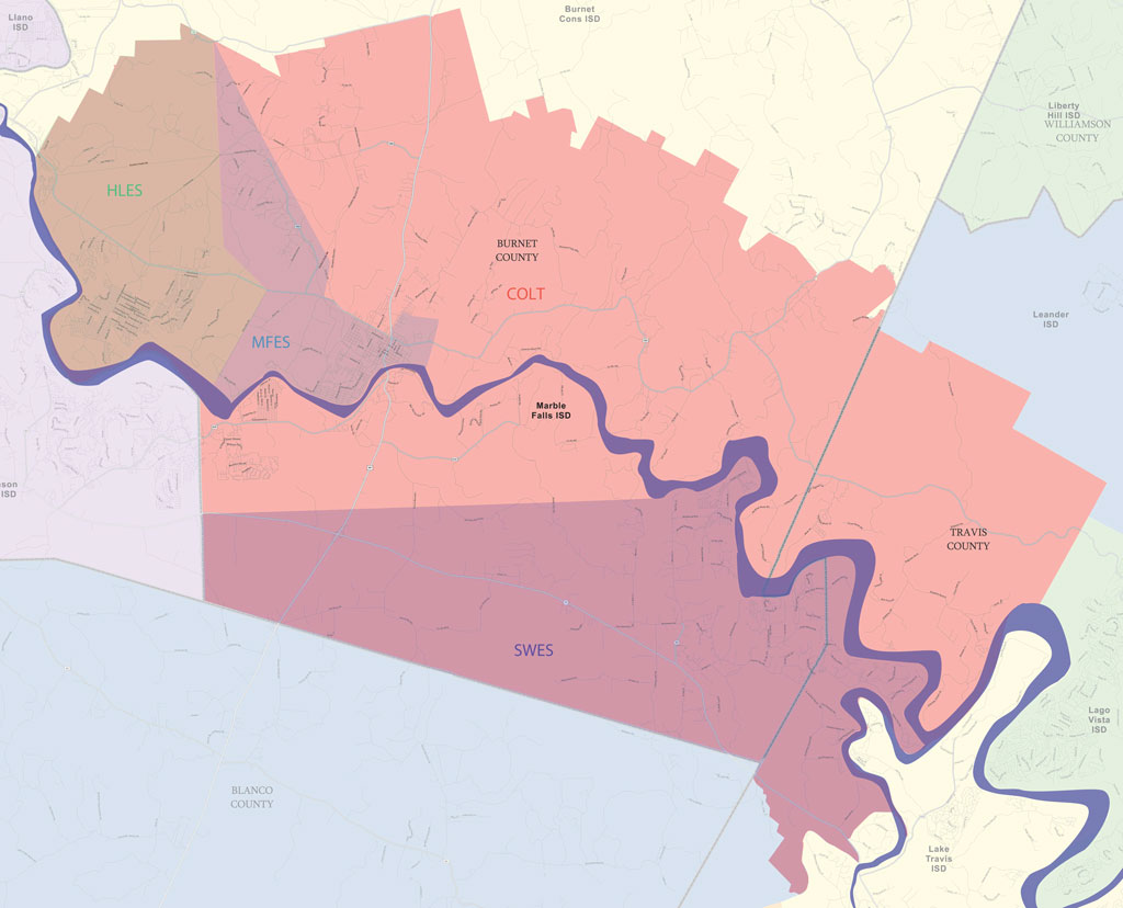 Marble Falls ISD boundary map