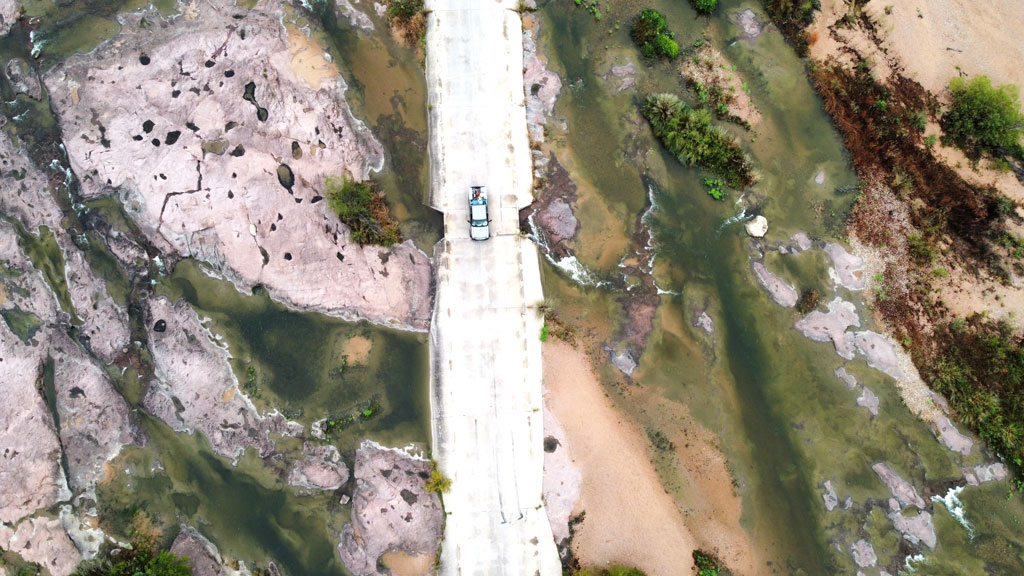 Slab river crossing at Castell
