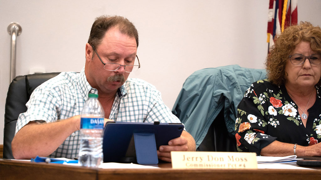 Llano County commissioners Jerry Don Moss and Linda Raschke