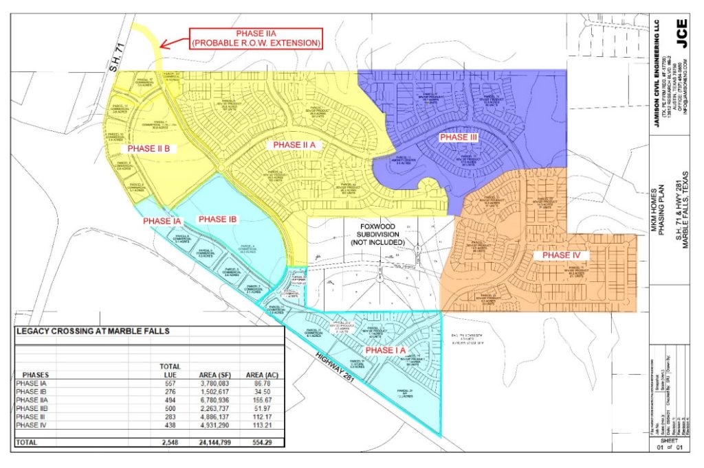 Legacy Crossing plans in Marble Falls