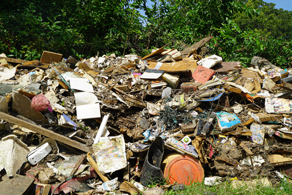 Flood debris in Burnet Texas