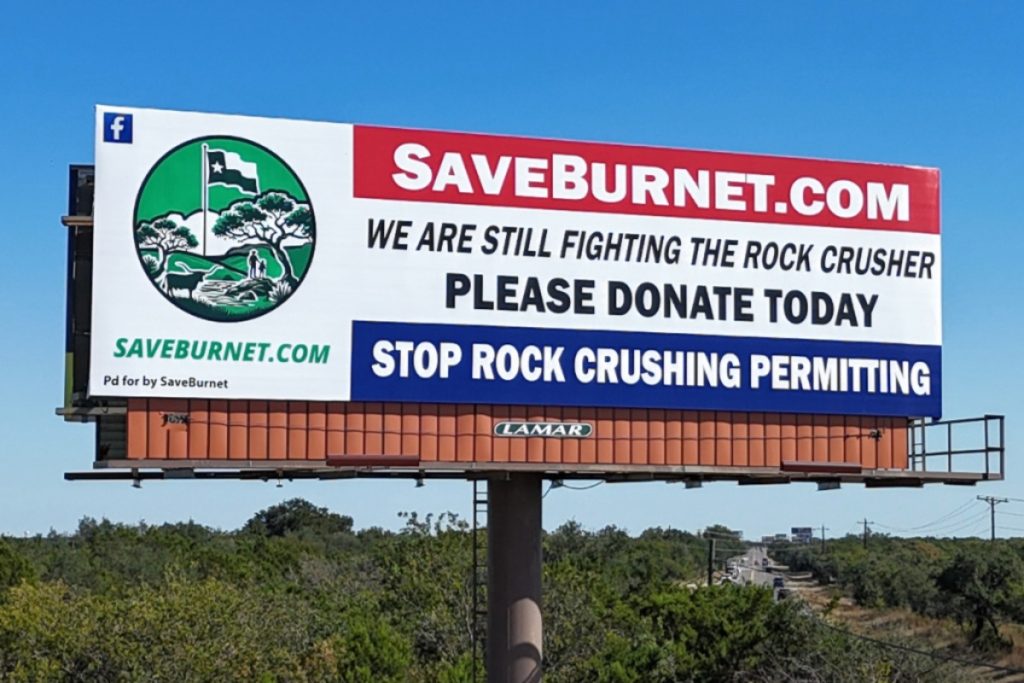 Save Burnet billboard