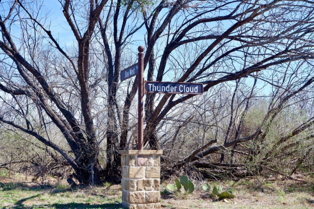 Thundercloud street sign in Horseshoe Bay