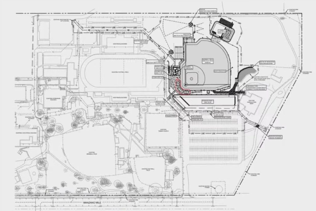 Baseball facility map