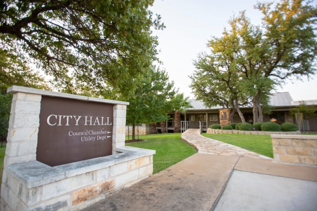 Horseshoe Bay City Hall sign