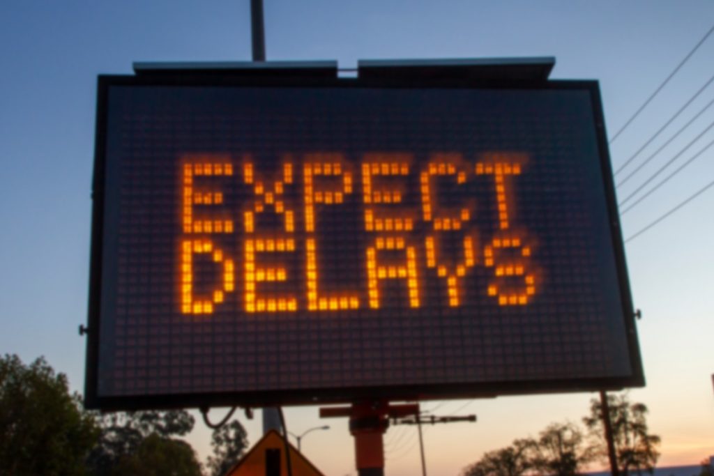 Expect delays sign