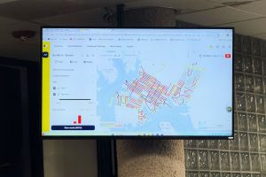 Granite Shoals streets map on tv screen