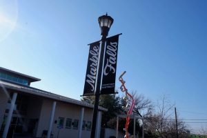 Banners in downtown Marble Falls